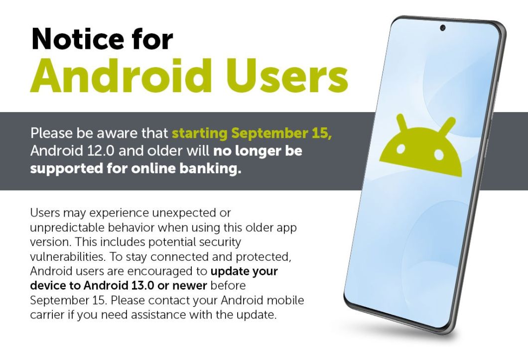 Android 12 Notice Scrolling Banner